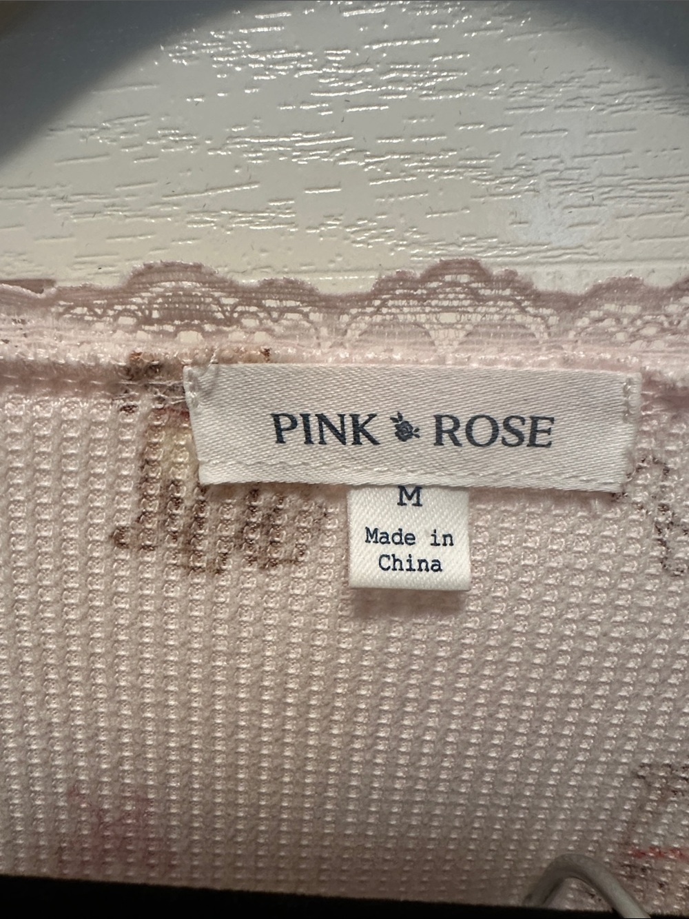 Pink Rose Light Pink Puppy Pajama Set Crop Top Size M - Picture 2 of 8